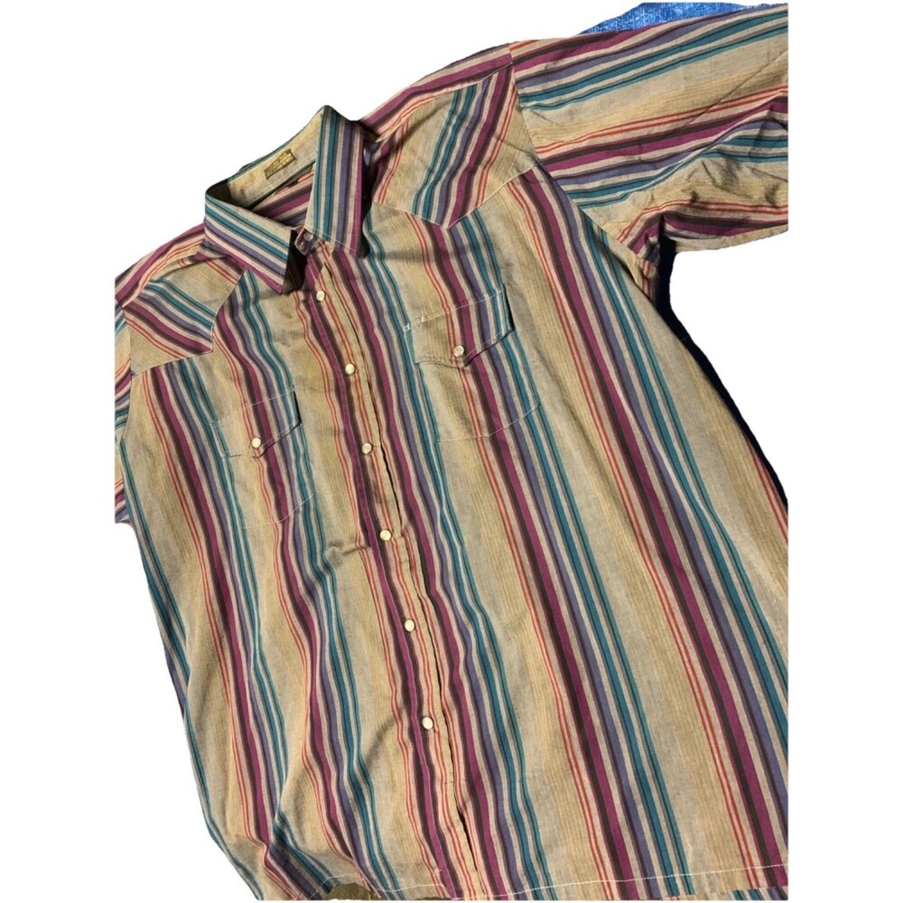 Vintage Plainsman Western Shirt Men's 2XL Armpit  To Arm Pit 28”